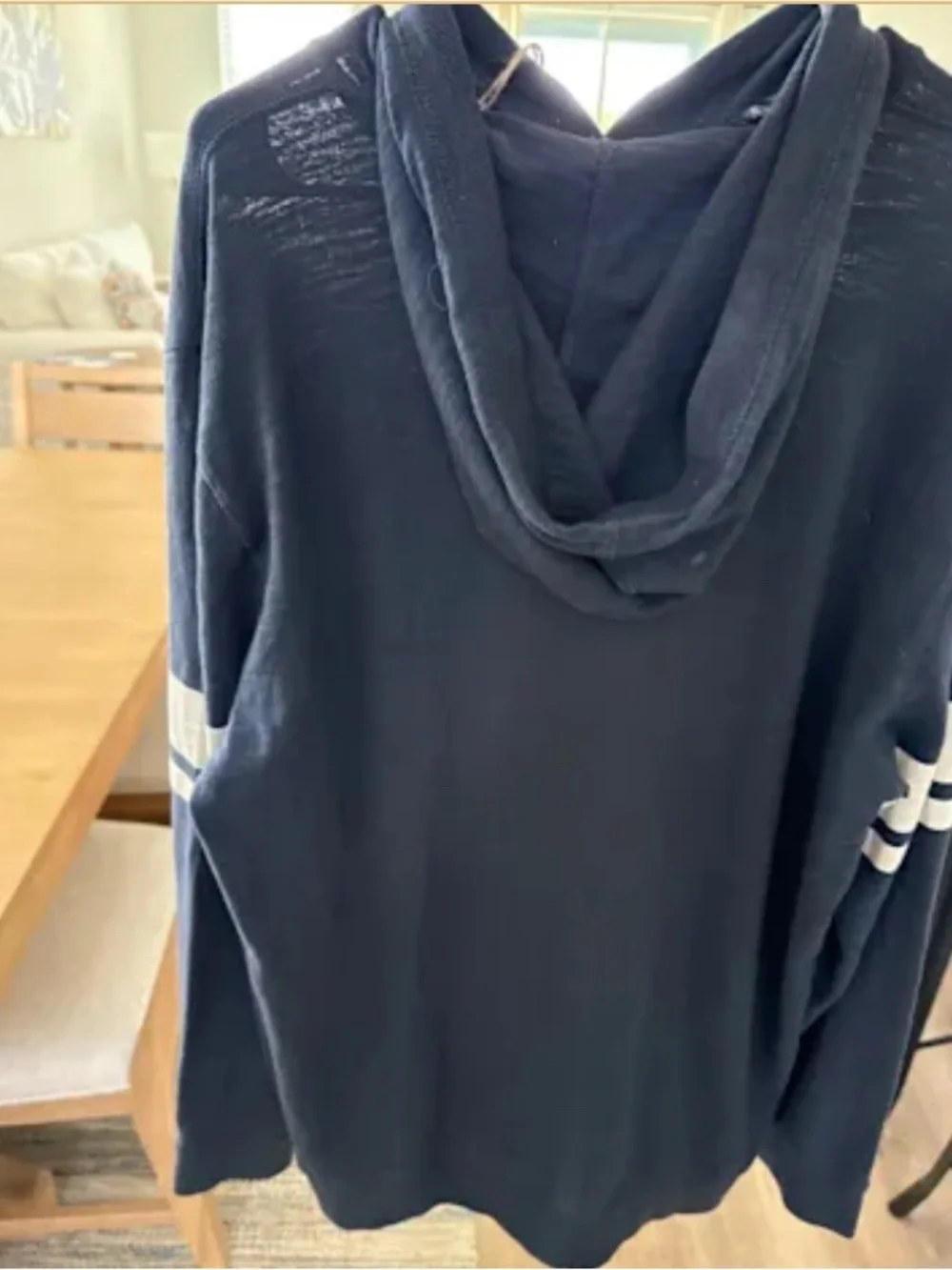 Faherty dume stripe navy sun washed slub hoodie